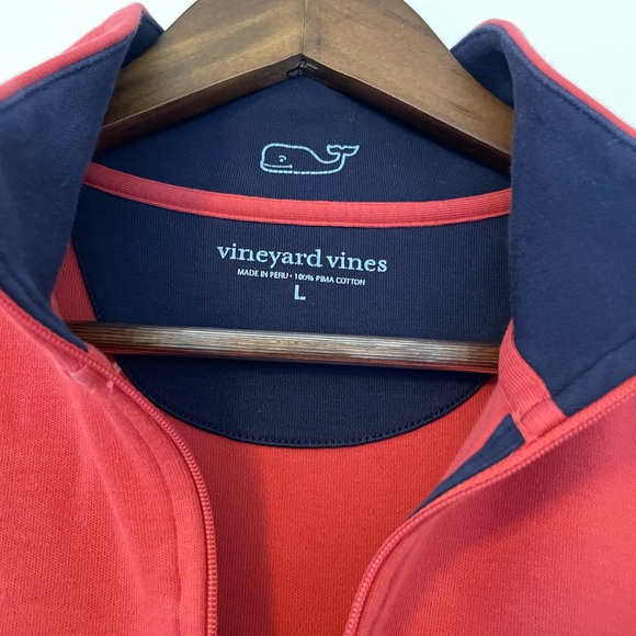 Vineyard Vines Men’s Pullover Quarter Zip Jacket Minimalist Preppy LARGE - Picture 3 of 4